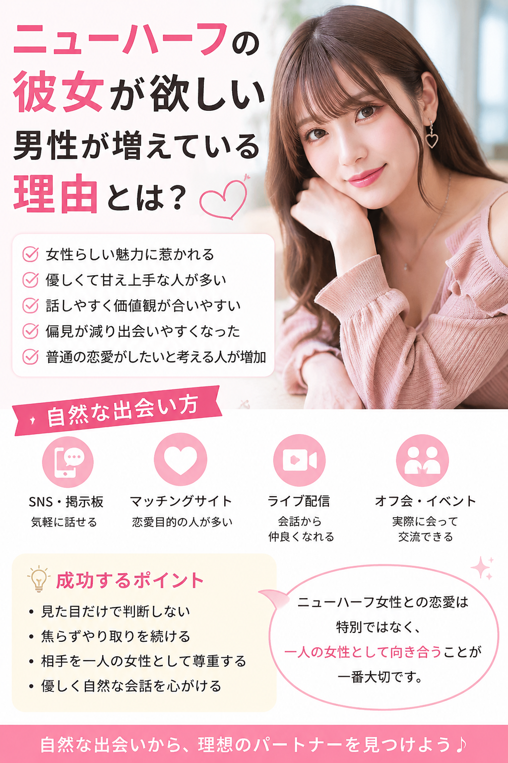ニューハーフの彼女が欲しい男性が増えている理由と自然な出会い方